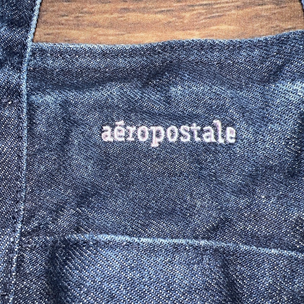 Aeropostale Y2K Mini Denim Tote Bag Strawberry Lining - Picture 2 of 11